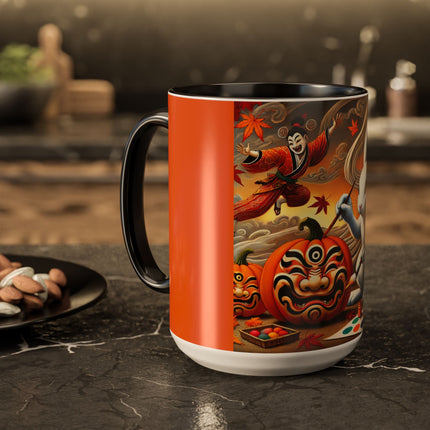 Halloween Rabbit’s Kabuki Jack-o’-Lanterns Colorful Mugs (11oz, 15oz)