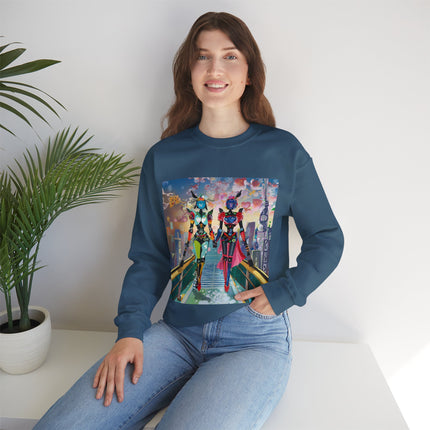 Cyber Punk Robot Models Unisex Heavy Blend™ Crewneck Sweatshirt