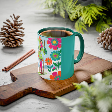 🎿🌸 The Winter Flower Adventurer Colorful Mug – Colorful Ski Fantasy