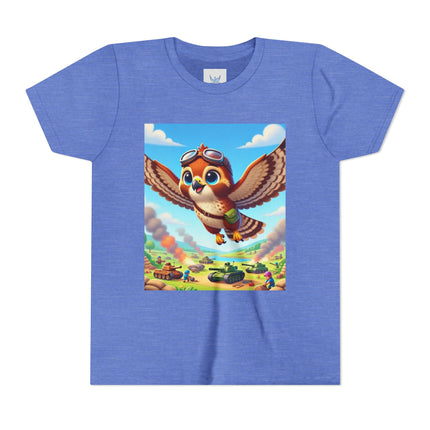Red-Tailed Hawk in Battle Youth Short Sleeve Tee