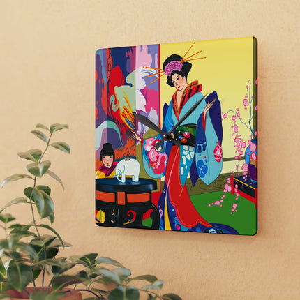 A Timeless Journey by Umberto Brunelleschi Acrylic Wall Clock, Round and Square