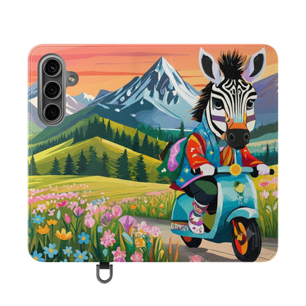 🦓🛴 Stripes on Wheels Flip Case – Sunny Adventures & Storybook Fun