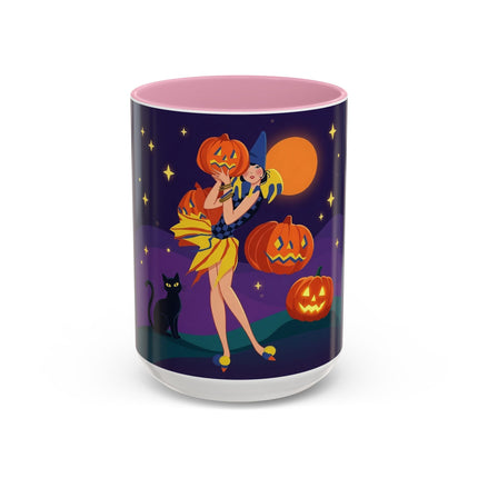 🎃🕯️ Moonlit Pumpkin Masquerade Colorful Mug – Whimsical Halloween Charm