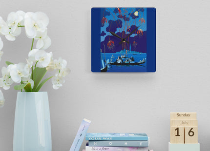 Fireworks in Venice by George Barbier Acrylic Wall Clock
