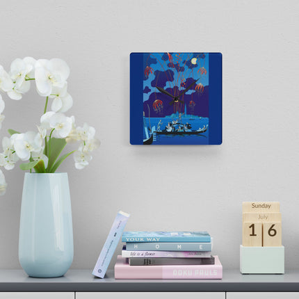 Fireworks in Venice by George Barbier Acrylic Wall Clock