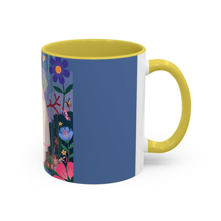 The Lady Of The Enchanted Aquarium Colorful Mugs – Art Deco Aquatic Elegance