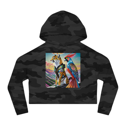 Cybernetic Duets Cropped Hooded Sweatshirt