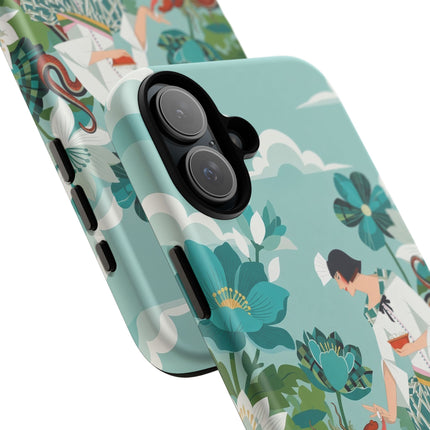 🐉🌿 The Dragon Keeper Phone Case – Art Deco Floral Fantasy