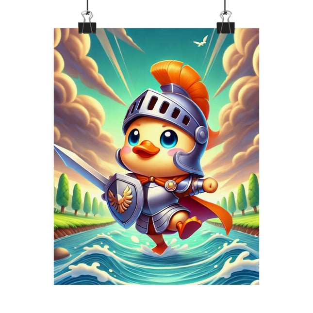 🦆⚔️ Valiant Duck Matte Vertical Poster – Courage, Adventure & Heroic Charm