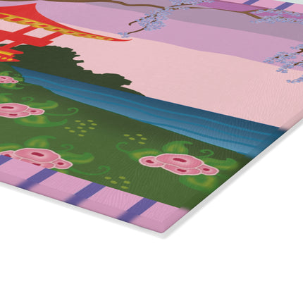 Elegance and Blooms Glass Cutting Board