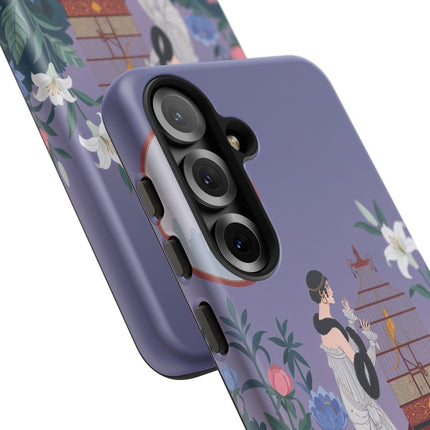 🌸🐦 The Lady Of The Garden Birdcage Phone Case – Art Deco Floral Elegance