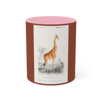 Giraffe by Charles Dessalines D' Orbigny Colorful Mugs, 11oz