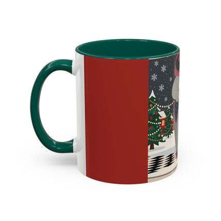 ❄️✨ The Winter Couture Promenade Colorful Mug – Art Deco Holiday Elegance