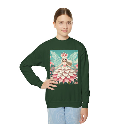 Lily Fairy in Bloom Youth Crewneck Sweatshirt – Grace, Renewal & Gentle Magic