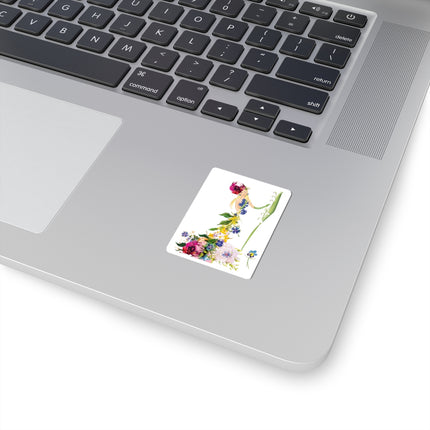 Blooming Splendor: A Floral Transformation Kiss-Cut Stickers (4 Sizes)