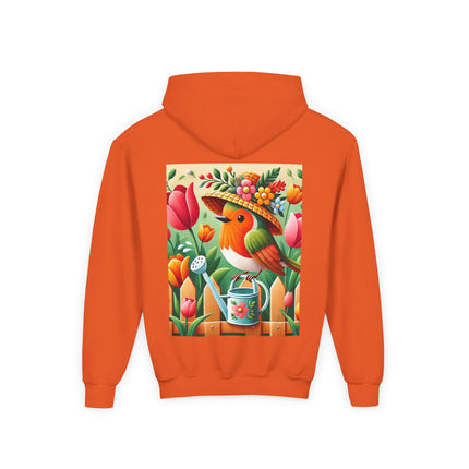 The Little Garden Tender Youth Hooded Sweatshirt – Sunshine, Care & Storybook Charm