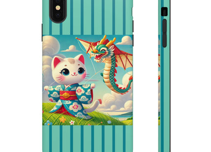 Geisha Kitten and the Dragon Kite Phone Cases