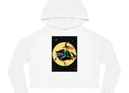 A Witch’s Moonlit Flight Women’s Cropped Hooded Sweatshirt