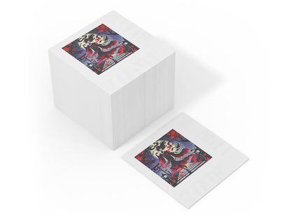 Halloween Sorceress White Coined Napkins