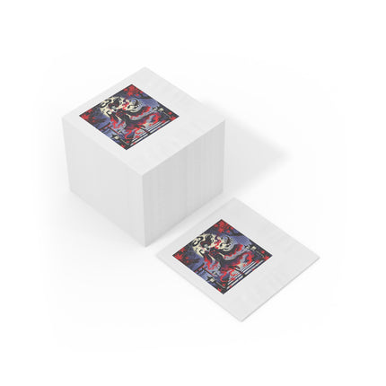 Halloween Sorceress White Coined Napkins