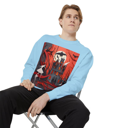 Halloween Night Scene Unisex Garment-Dyed Sweatshirt