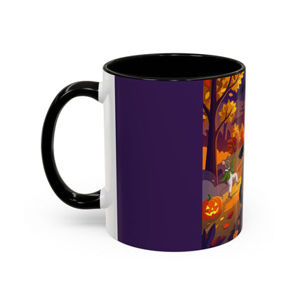 🐈‍⬛🎻 The Black Cat's Moonlit Melody Colorful Mug – Whimsical Halloween Music