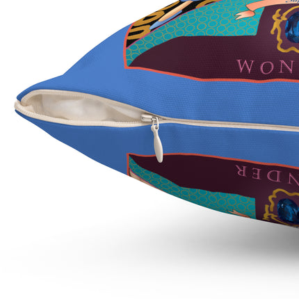 September & Sapphire (from the Gem Series) by Sofia Chiostri Spun Polyester Square Pillow