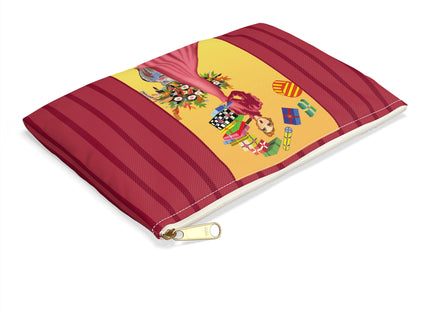 Elegant Holiday Woman with Gifts Accessory Pouch