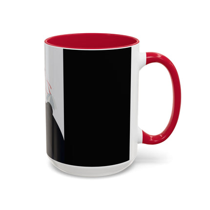 The Lady of Silver Umbrellas Colorful Mug (11oz, 15oz) – Art Deco Mystery, Elegant Fashion & Silver Dreamscape