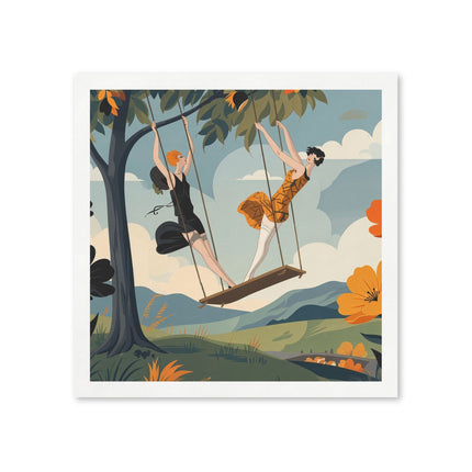 🌳🌺 The Ladies Of The Garden Swing Napkins – Art Deco Floral Adventure