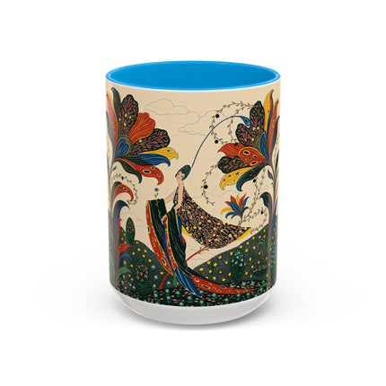 🌺🦋 The Enchanted Floral Voyage Colorful Mug – Art Deco Botanical Whimsy
