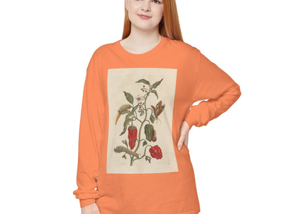 Botanical Pl.15 by Maria Sibylla Merian Garment-dyed Long Sleeve T-Shirt