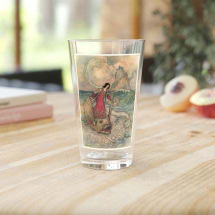 Rita Rides on the Dolphin by Warwick Goble Glass, 16oz