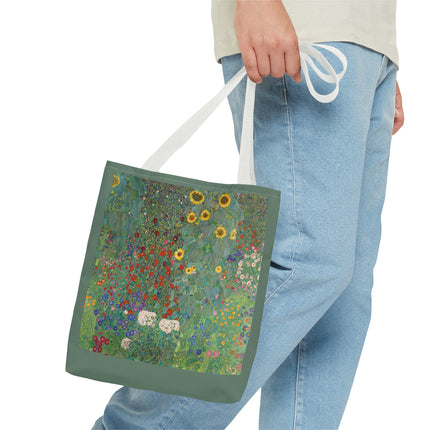 Farm Garden with Sunflowers by Gustav Klimt Tote Bag (AOP)
