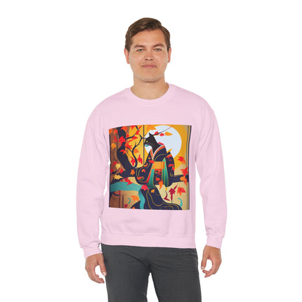 Black Cat in Kimono Unisex Heavy Blend™ Crewneck Sweatshirt