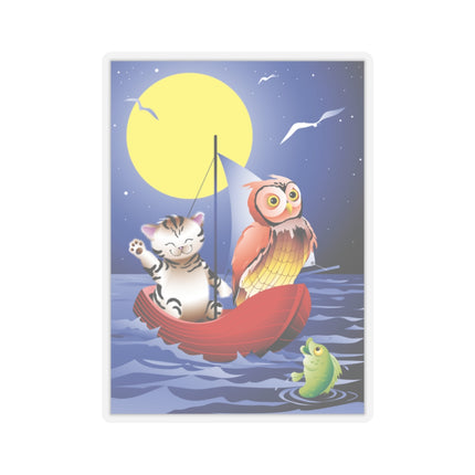 Embarking on a Moonlit Journey  Kiss-Cut Stickers (4 Sizes)