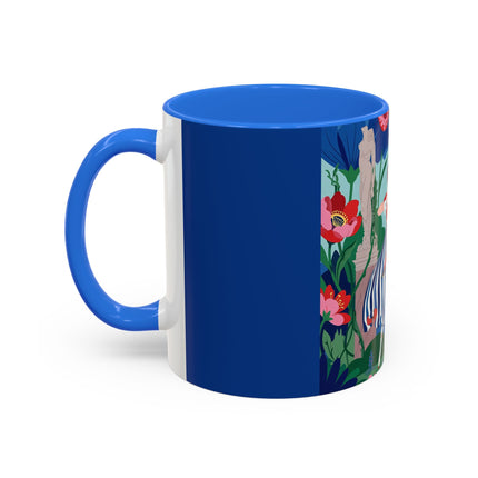 The Lady Of The Scarlet Bow Colorful Mugs – Art Deco Botanical Archer Elegance