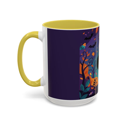 🐈‍⬛🎃 The Midnight Black Cat Masquerade Colorful Mug – Whimsical Halloween Elegance