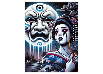 Geisha’s Black Ink Tears Ceramic Tile