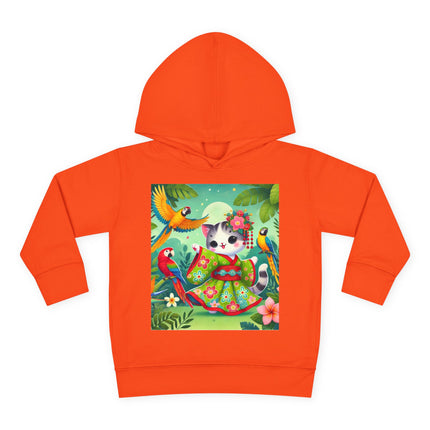 Parrot Dance of the Geisha Kitten Toddler Pullover Fleece Hoodie