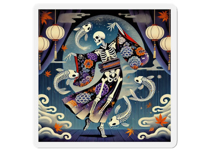 Skeleton Kabuki Performer Die-Cut Magnets (5 Sizes)