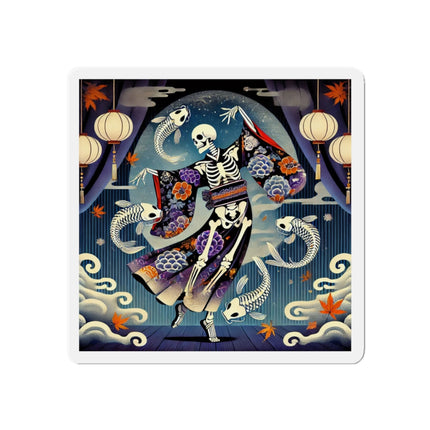 Skeleton Kabuki Performer Die-Cut Magnets (5 Sizes)