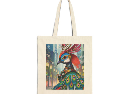 Techno Plumes Cotton Canvas Tote Bag