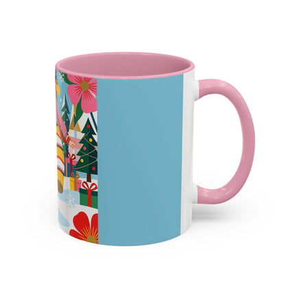 🌼🎄 The Christmas Blossom Belle Colorful Mug – Colorful Art Deco Holiday Fantasy