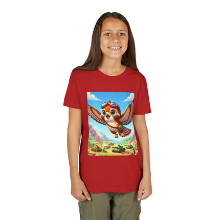 Red-Tailed Hawk in Battle Youth Short Sleeve Tee