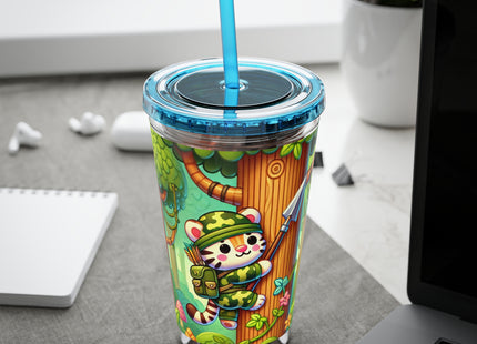 Stealthy Stripes Sunsplash Tumbler with Straw, 16oz