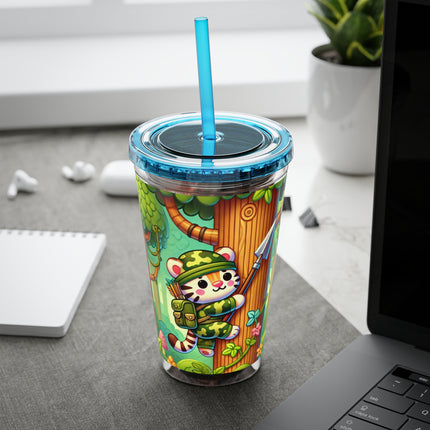 Stealthy Stripes Sunsplash Tumbler with Straw, 16oz