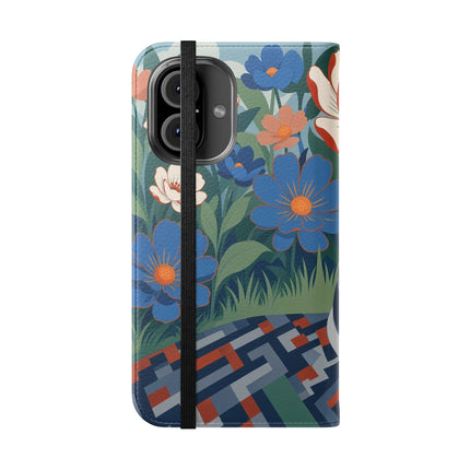 🌺🪞 The Lady Of The Grand Flower Salon Flip Case – Art Deco Floral Elegance