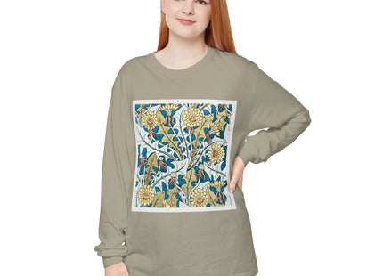 Art Nouveau Dandelion Flower Garment-dyed Long Sleeve T-Shirt