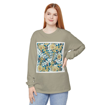 Art Nouveau Dandelion Flower Garment-dyed Long Sleeve T-Shirt